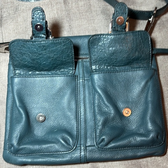 Etienne Aigner Genuine Leather Shoulder bag in Dark Teal. - Picture 8 of 11